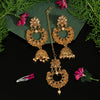 Gold Color Kundan Earrings With Maang Tikka (KDTE486GLD)