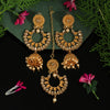 Gold Color Kundan Earrings With Maang Tikka (KDTE495GLD)