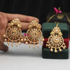 Gold Color Kundan Earrings With Maang Tikka (KDTE496GLD)