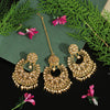 Gold Color Kundan Earrings With Maang Tikka (KDTE502GLD)