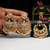 Gold Color Kundan Earrings With Maang Tikka (KDTE502GLD)