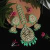 Parrot Green Color Kundan Earrings With Maang Tikka (KDTE507PGRN)
