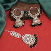 Green Color Kundan Earrings With Maang Tikka (KDTE541GRN)