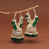 Green Color Kundan Earrings With Maang Tikka (KDTE541GRN)
