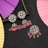 Pink Color Kundan Earrings With Maang Tikka (KDTE542PNK)