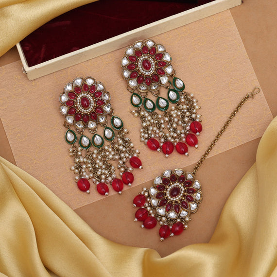 RED MAANG-TIKKA – Sanvi Jewels