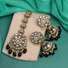 Black Color Kundan Earrings With Maang Tikka (KDTE552BLK)