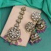 Light Purple Color Kundan Earrings With Maang Tikka (KDTE552LPRP)