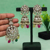 Multi Color Kundan Earrings With Maang Tikka (KDTE552MLT)