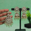 Pista Green Color Kundan Earrings With Maang Tikka (KDTE552PGRN)