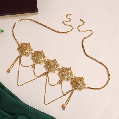 Gold Plated Kamarband Waist Belt For Women//Girls (KMBND486GLD)