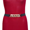 Gold & Black Color Kamarband Elastic Waist Belt For Women//Girls (KMBND493GLD)