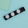 Silver & Black Color Kamarband Elastic Waist Belt For Women//Girls (KMBND495SLV)