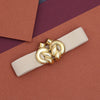 Gold & White Color Kamarband Elastic Waist Belt For Women//Girls (KMBND498GLD)