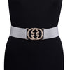 Silver Color Kamarband Elastic Waist Belt For Women//Girls (KMBND499SLV)