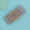 Silver Color Kamarband Elastic Waist Belt For Women//Girls (KMBND499SLV)