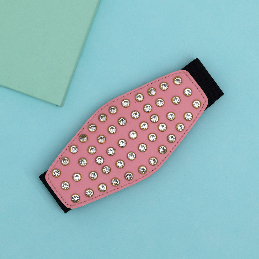 Pink Color Kamarband Elastic Waist Belt For Women//Girls (KMBND501PNK)