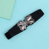 Black Color Kamarband Elastic Waist Belt For Women//Girls (KMBND507BLK)