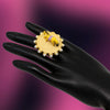 Cream Color Mint Meena Finger Ring For Women (KMR504CRM)