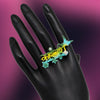 Multi Color Mint Meena Finger Ring For Women (KMR516MLT)