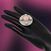 Sky Blue Color Mint Meena Finger Ring For Women (KMR560SBLU)