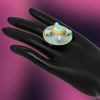 Rama Green Color Mint Meena Finger Ring For Women (KMR562RGRN)