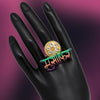 Multi Color Mint Meena Finger Ring For Women (KMR563MLT)