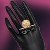 Multi Color Mint Meena Finger Ring For Women (KMR570MLT)