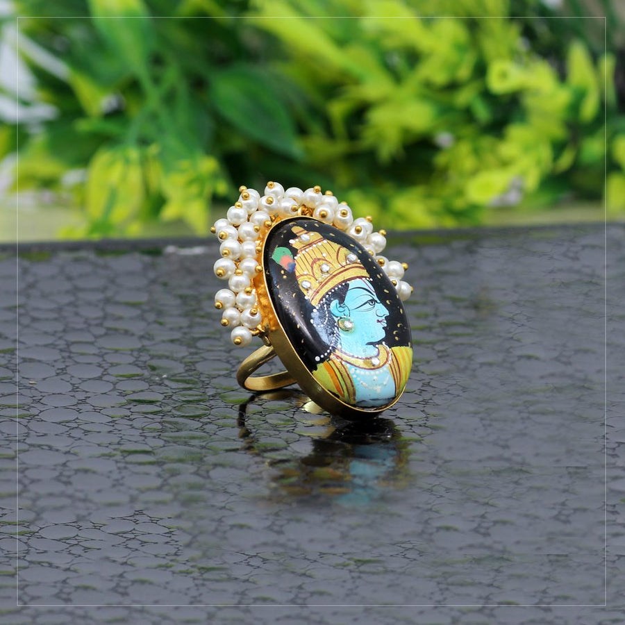 Colorful Meenakari 22k Gold Ring – Andaaz Jewelers