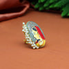 Multi Color Kundan Meenakari Finger Ring For Women (KMR632MLT)