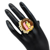 Multi Color Kundan Meenakari Finger Ring For Women (KMR633MLT)