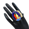 Multi Color Kundan Meenakari Finger Ring For Women (KMR634MLT)