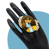 Multi Color Kundan Meenakari Finger Ring For Women (KMR635MLT)