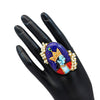 Multi Color Kundan Meenakari Finger Ring For Women (KMR637MLT)