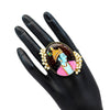 Multi Color Kundan Meenakari Finger Ring For Women (KMR641MLT)