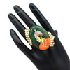 Multi Color Kundan Meenakari Finger Ring For Women (KMR642MLT)