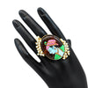 Multi Color Kundan Meenakari Finger Ring For Women (KMR647MLT)