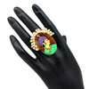 Multi Color Kundan Meenakari Finger Ring For Women (KMR649MLT)
