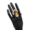 Multi Color Kundan Meenakari Finger Ring For Women (KMR660MLT)