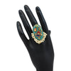 Multi Color Kundan Meenakari Finger Ring For Women (KMR665MLT)