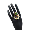 Multi Color Kundan Meenakari Finger Ring For Women (KMR687MLT)