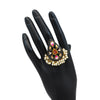 Multi Color Kundan Meenakari Finger Ring For Women (KMR692MLT)