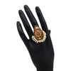 Multi Color Kundan Meenakari Finger Ring For Women (KMR699MLT)