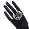 Black Color Meenakari Finger Ring For Women (KMR701BLK)