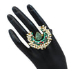 Green Color Meenakari Finger Ring For Women (KMR702GRN)