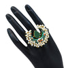 Green Color Meenakari Finger Ring For Women (KMR703GRN)