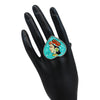 Firozi Color Meenakari Finger Ring For Women (KMR714FRZ)