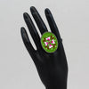 Light Green Color Meenakari Finger Ring For Women (KMR721LGRN)