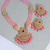 Pink Color Kundan Necklace Set (KN1023PNK)