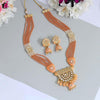 Peach Color Kundan Meena Necklace Set (KN1024PCH)